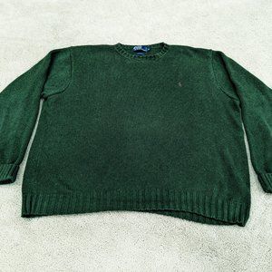 Beautiful Dark Green Sweater Polo XL 100% Cotton very soft
